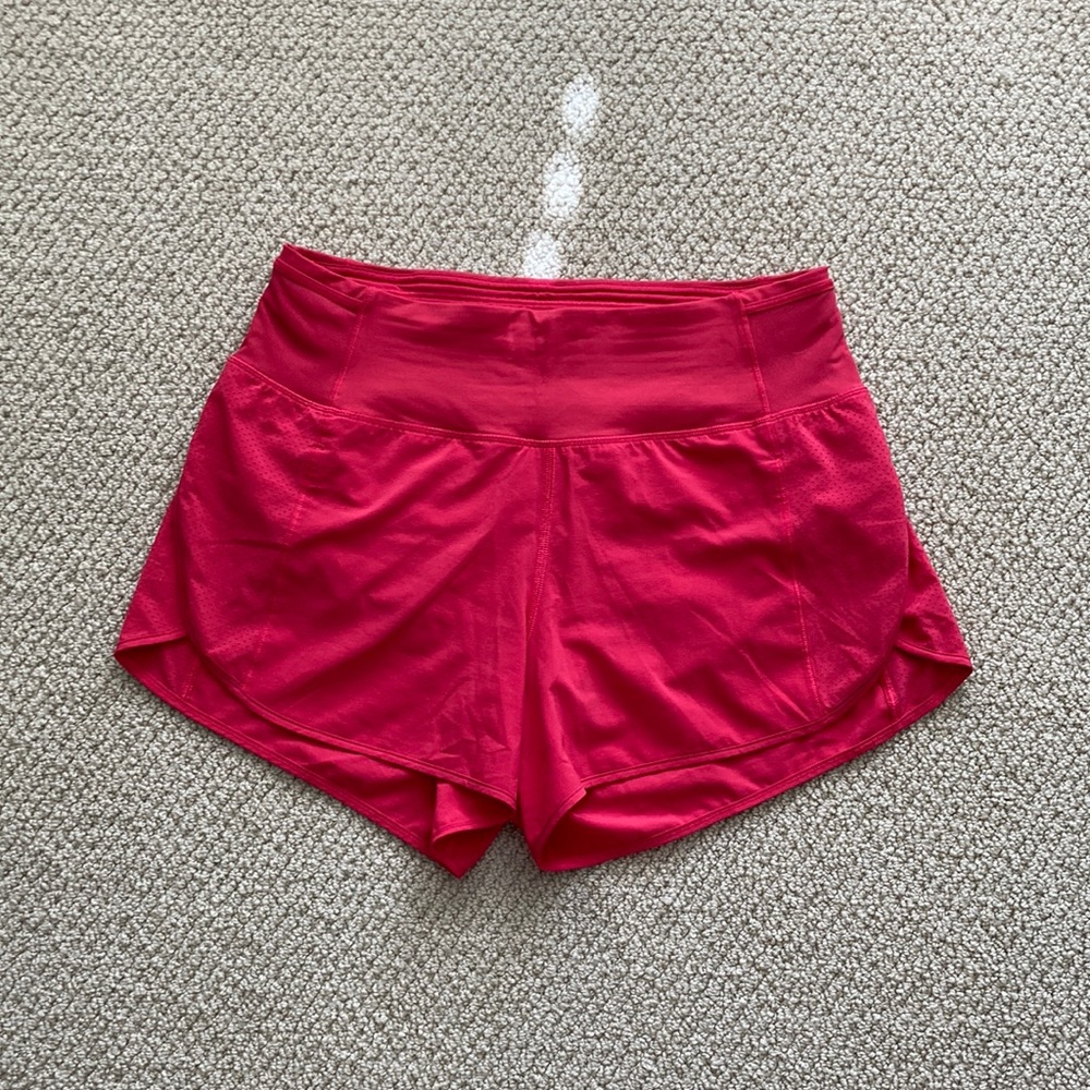 Lululemon Real Quick High Rise Short 3.5” Fuchsia Pink Size 6 EUC Speed Hotty